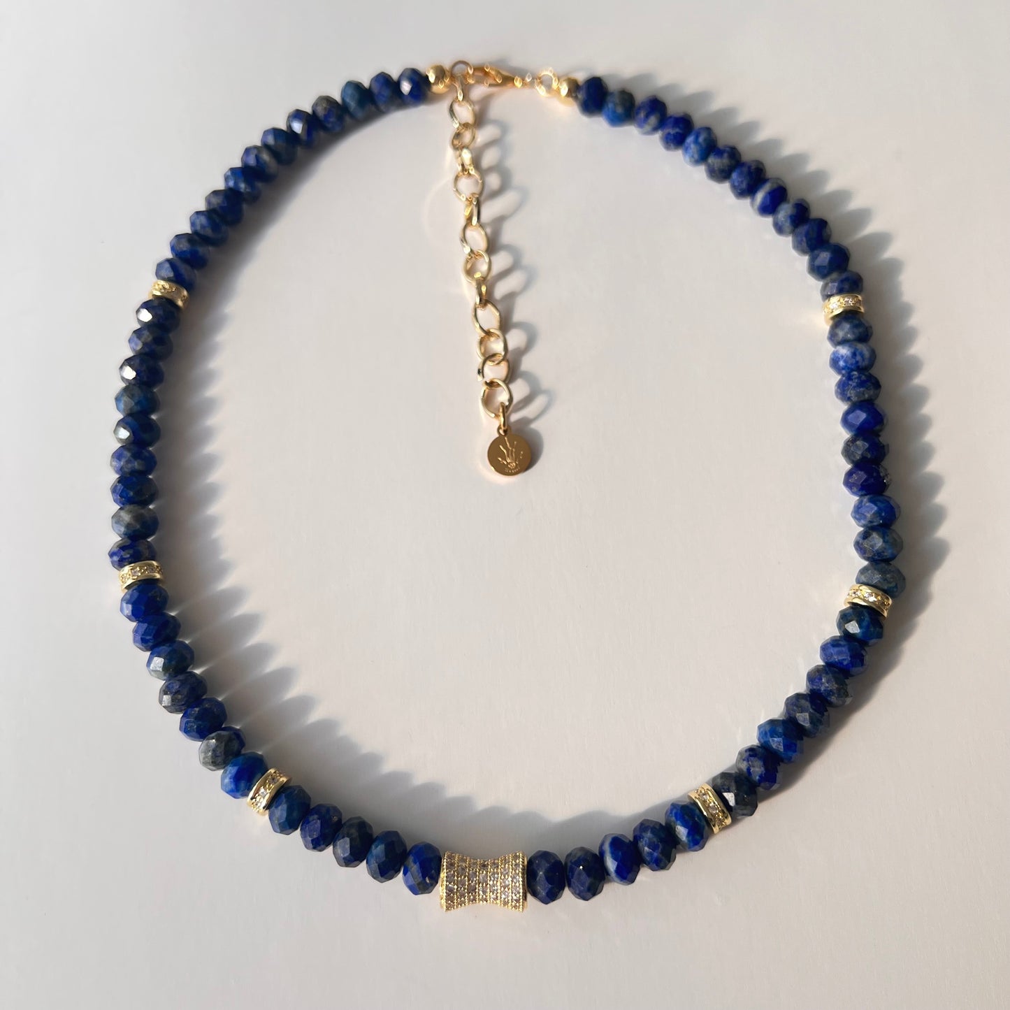 Faceted Lapis Lazuli Bead Necklace- LUXE BLOOM