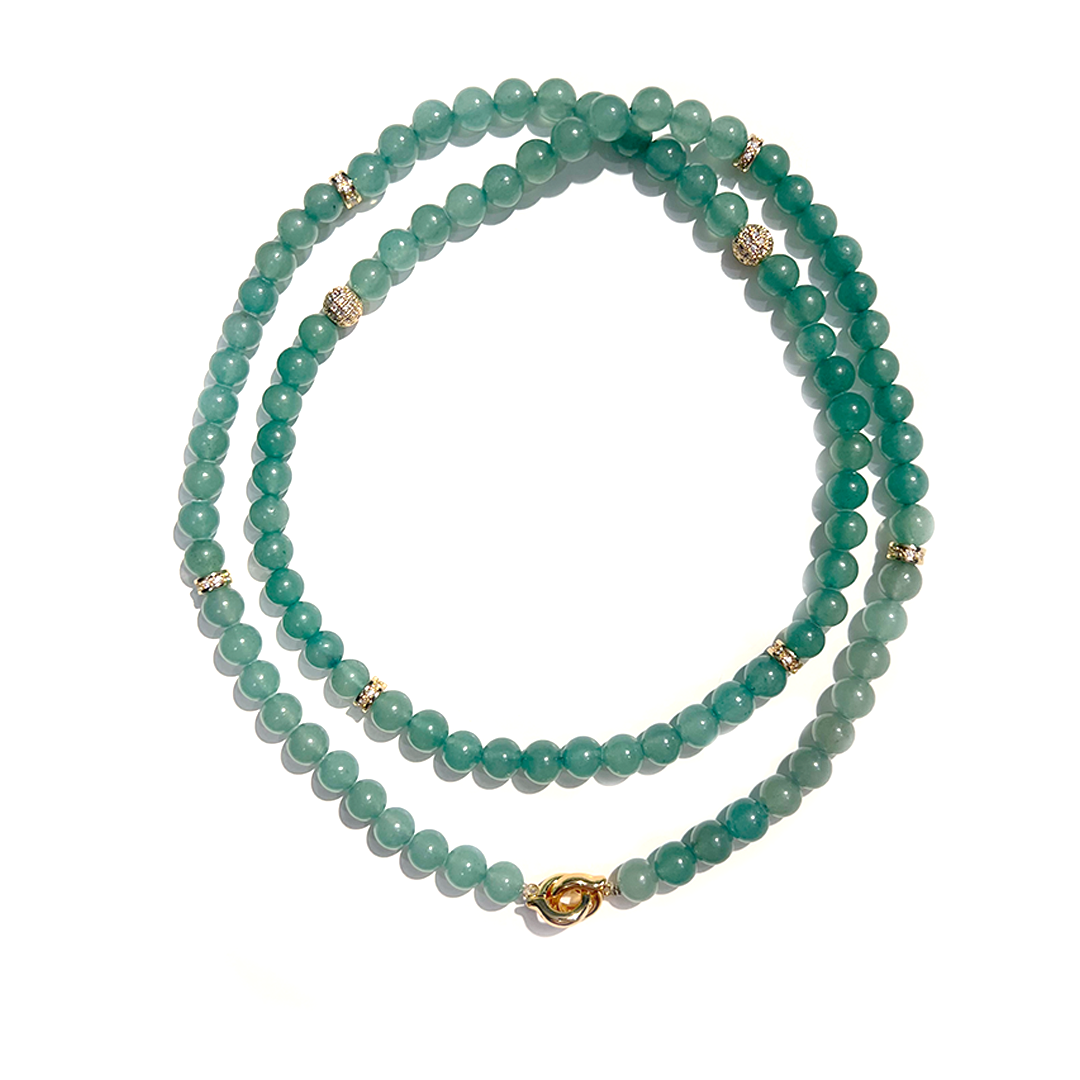 MultiWay Natural Aventurine Mindfulness 99 Bead Necklace