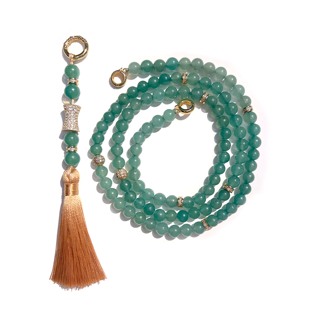 MultiWay Natural Aventurine Mindfulness 99 Bead Necklace