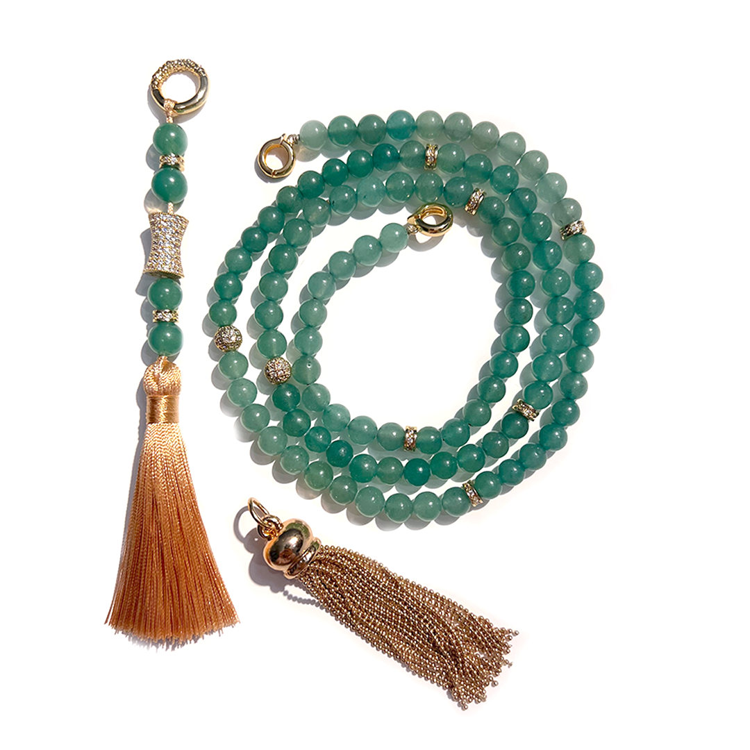 MultiWay Natural Aventurine Mindfulness 99 Bead Necklace