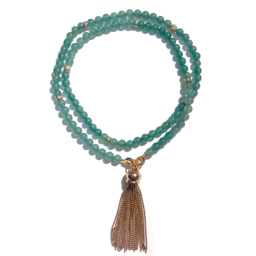 MultiWay Natural Aventurine Mindfulness 99 Bead Necklace