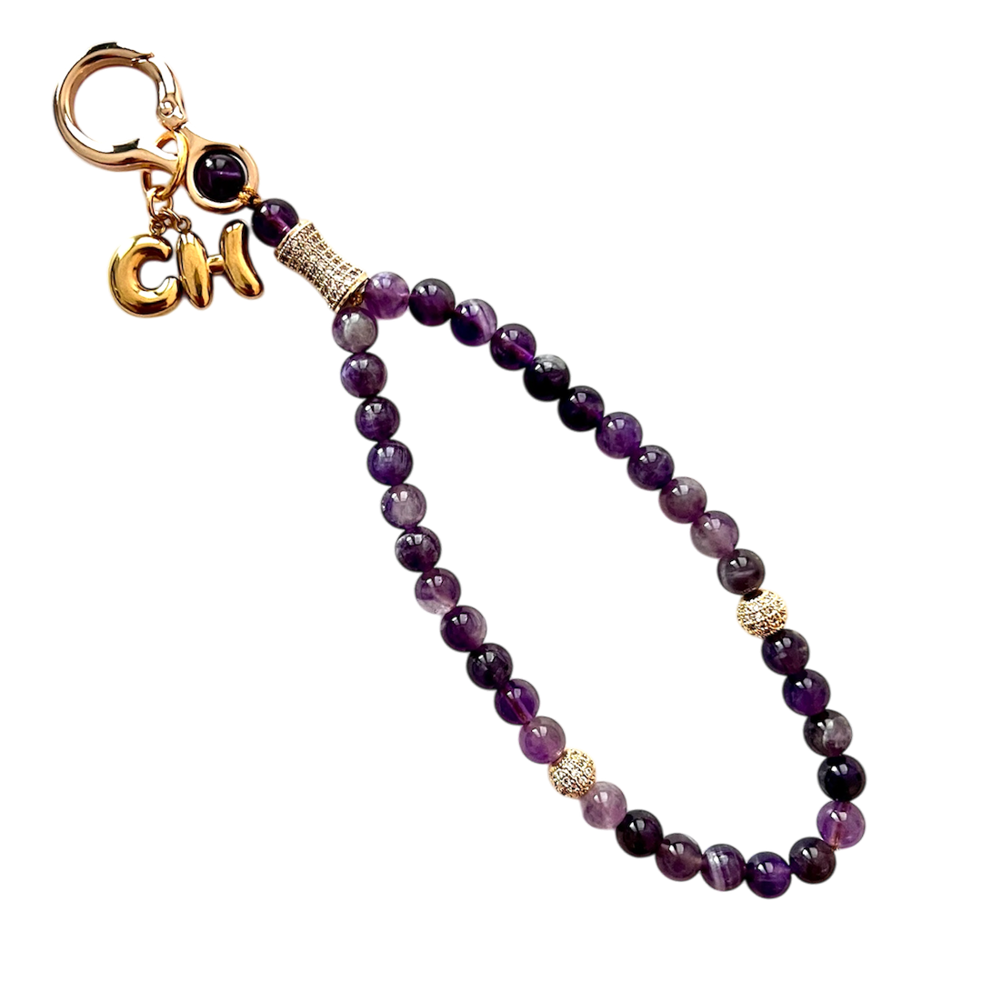 Monogram Amethyst 33 Bead Meditation Loop Wristlet