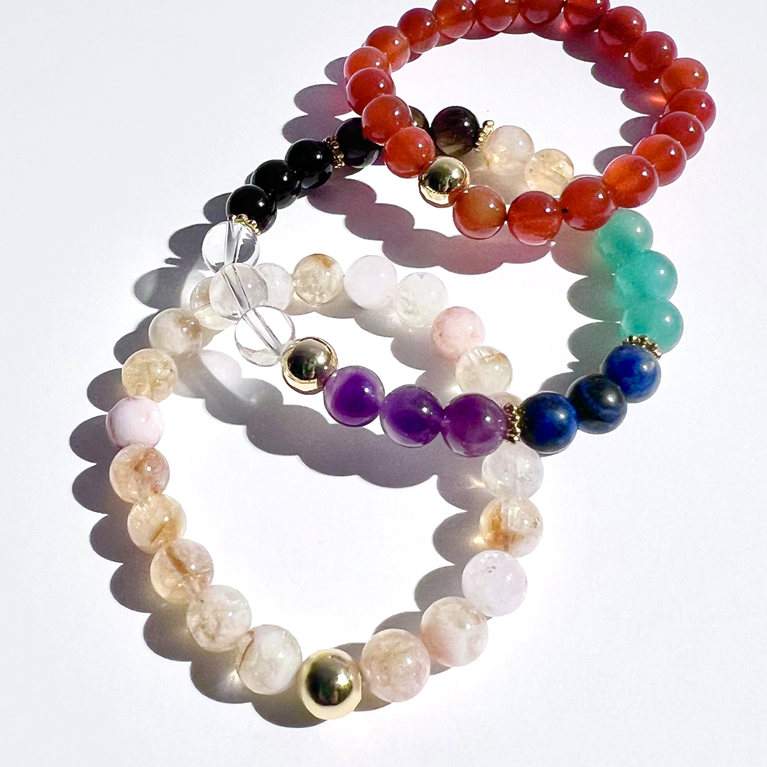 SUN COLLECTION - Natural CITRINE & Gold Bead Sun stretch Bracelet