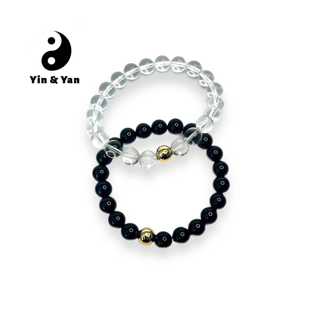 Clear Quartz Gold Bead Sun Bracelet