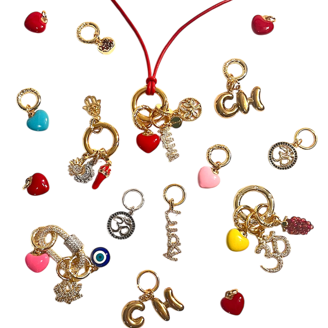 Adjustable Leather Necklace with Gold Charm Connector
