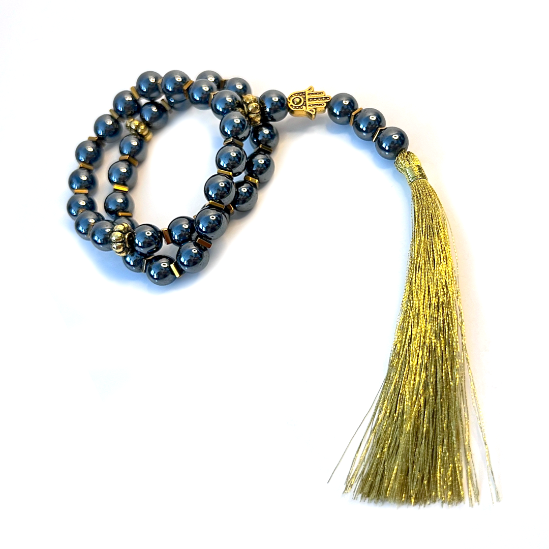 Natural Hematite Meditation Prayer Bead - Embrace Spiritual Insight