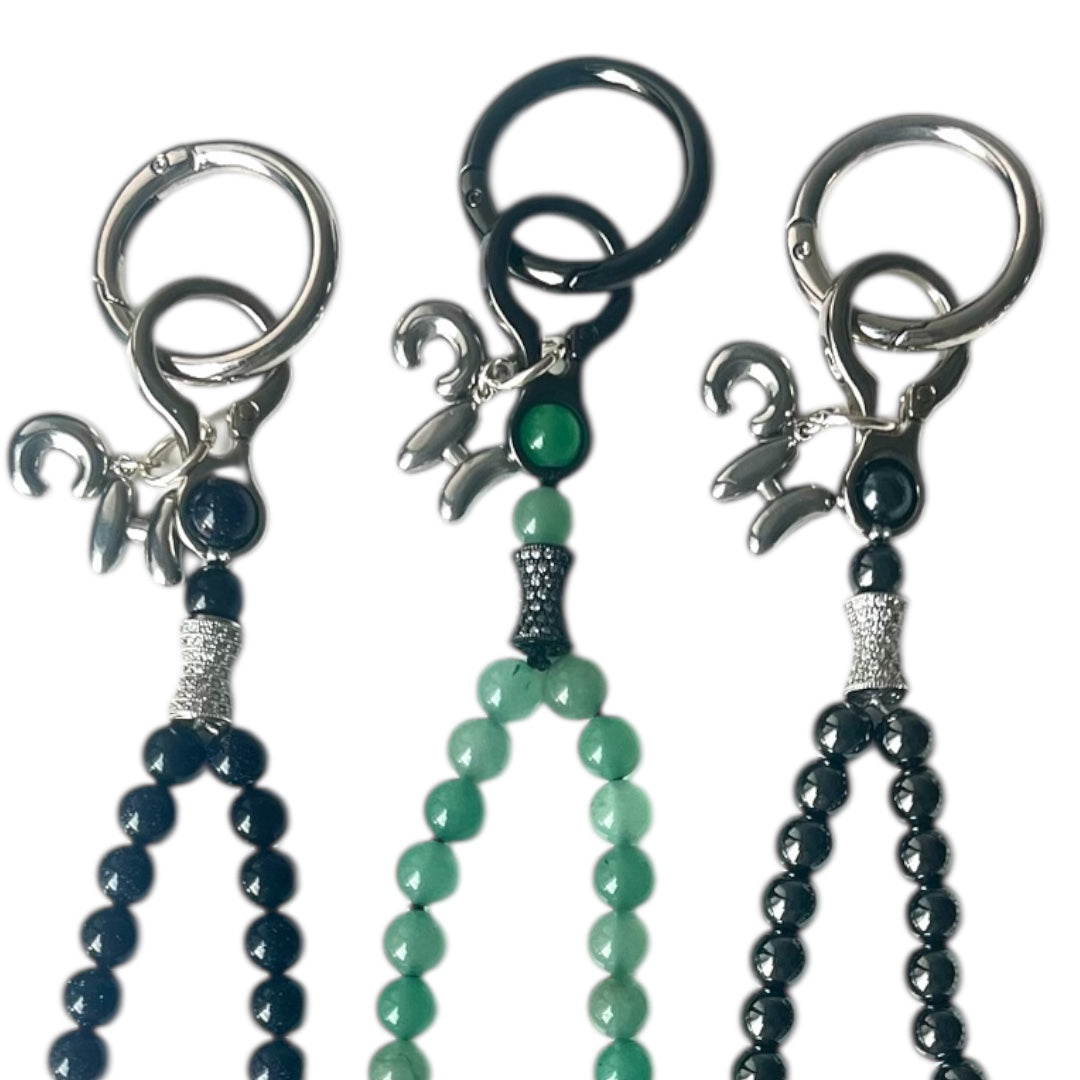 Monogram Hematite 33 Bead Meditation Loop Wristlet