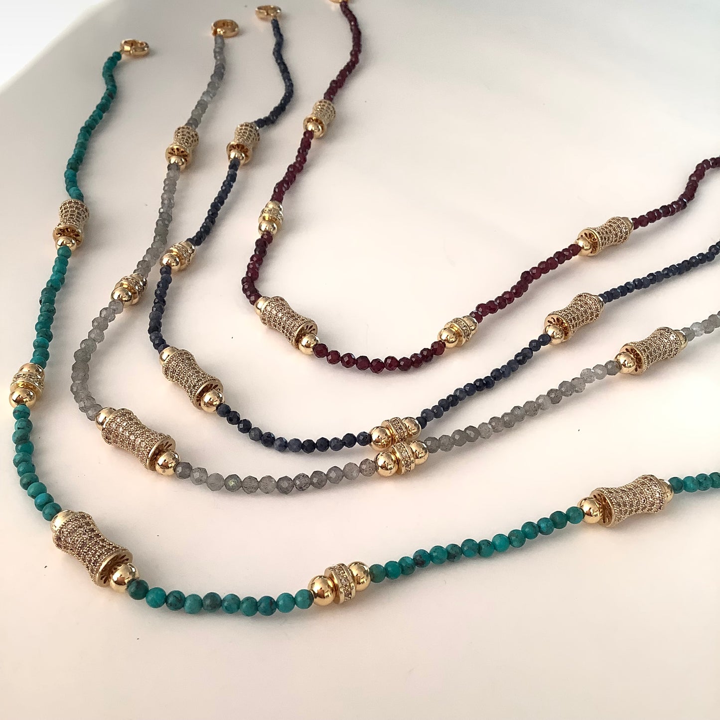 Natural Turquoise Bead Necklace - Cosmic Splendor Collection