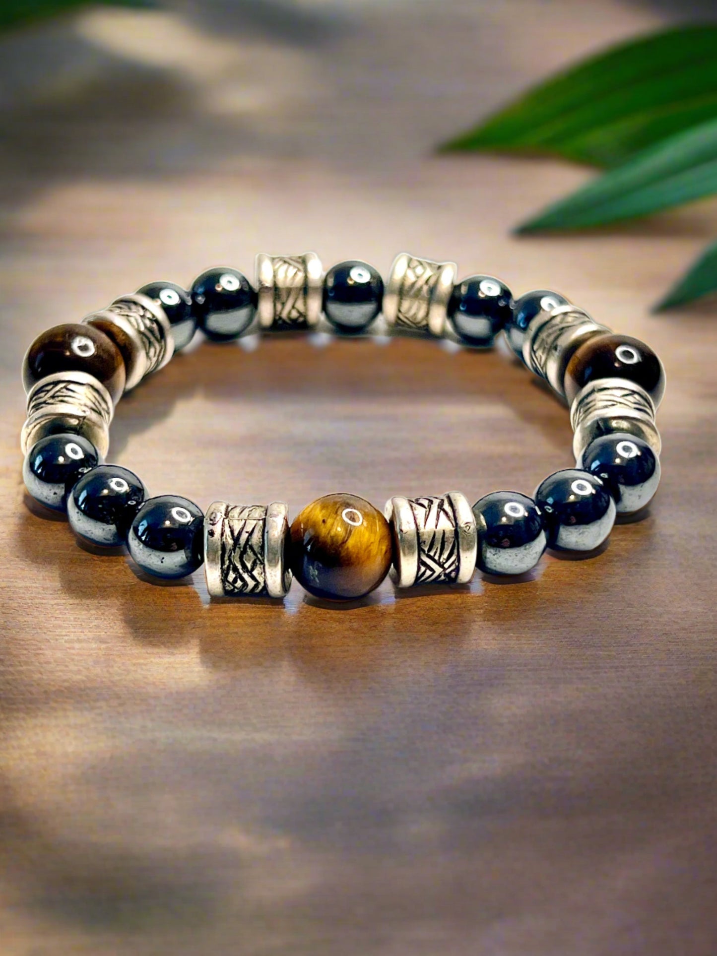 Tiger Eye Hematite Men Bracelet