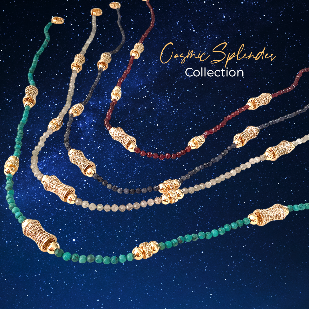 Natural Turquoise Bead Necklace - Cosmic Splendor Collection