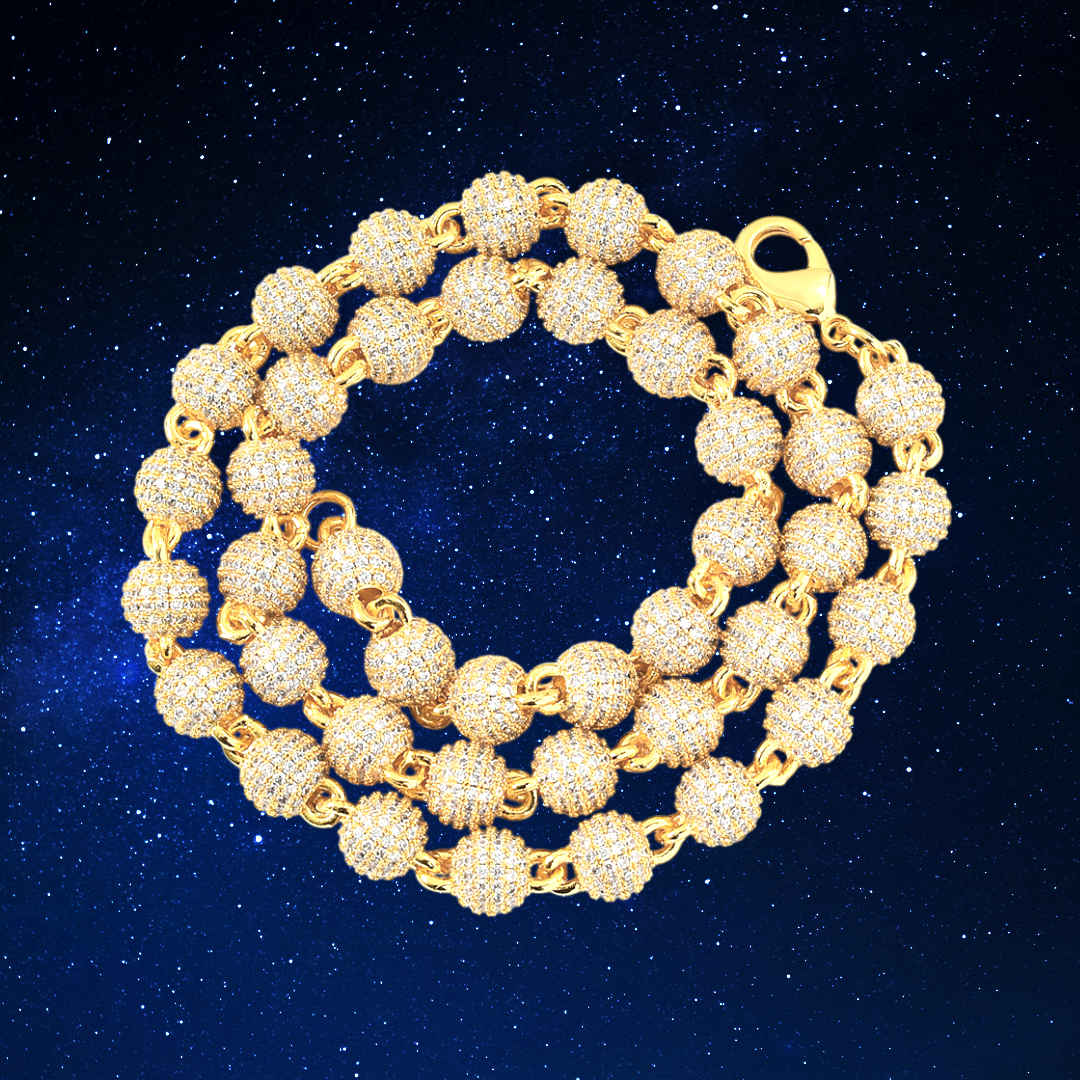Gold CZ Bead Necklace - Cosmic Splendor Collection