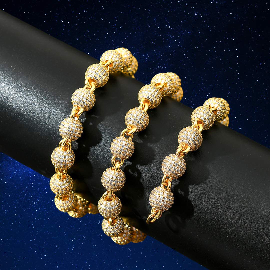 Gold CZ Bead Necklace - Cosmic Splendor Collection