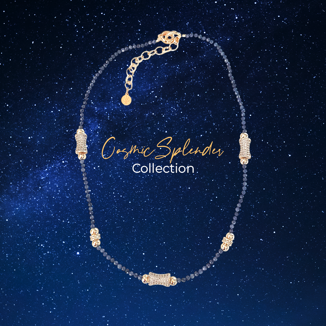Natural Sapphire Bead Necklace - Cosmic Splendor Collection