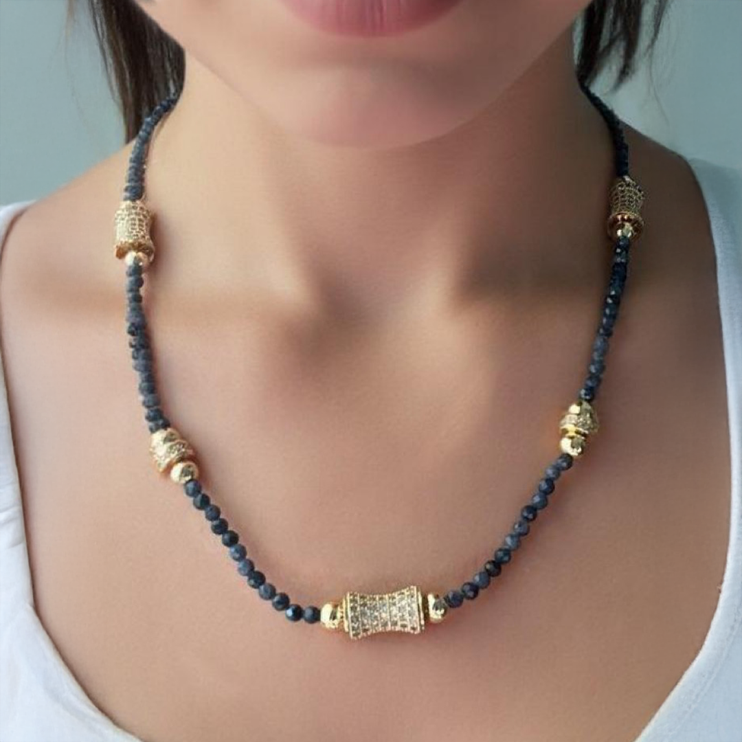 Natural Turquoise Bead Necklace - Cosmic Splendor Collection
