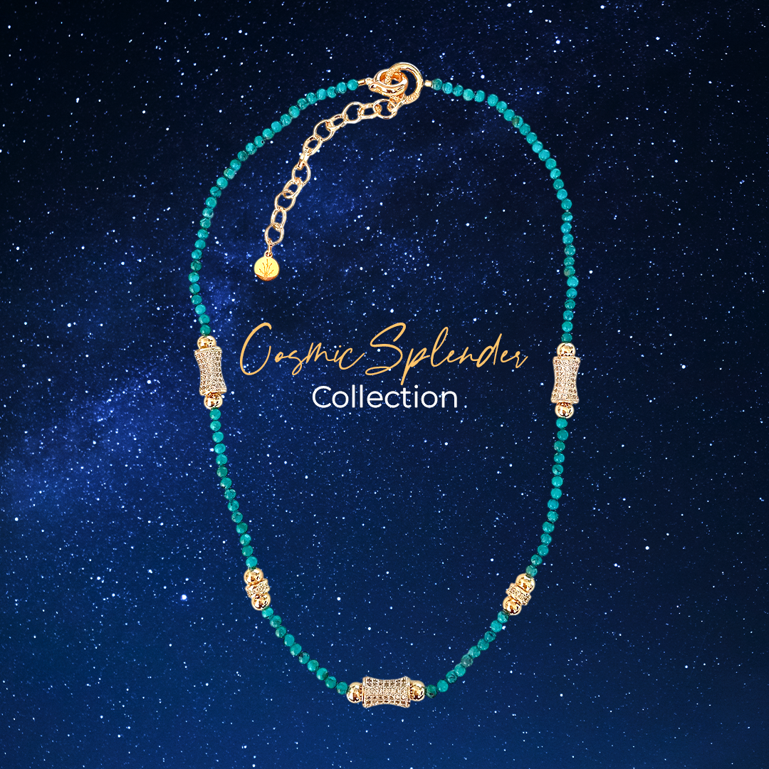 Natural Turquoise Bead Necklace - Cosmic Splendor Collection