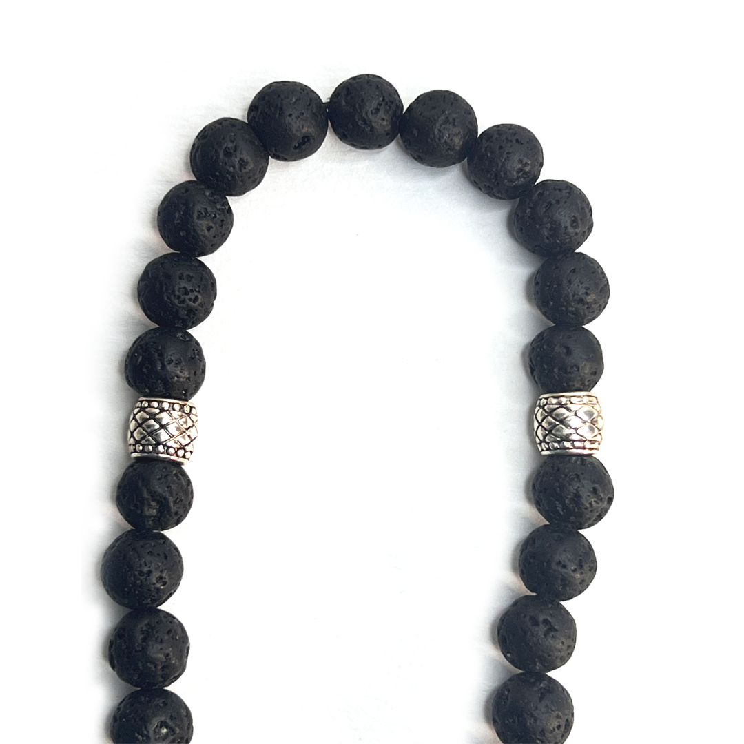 black Lava Stone Meditation Bead