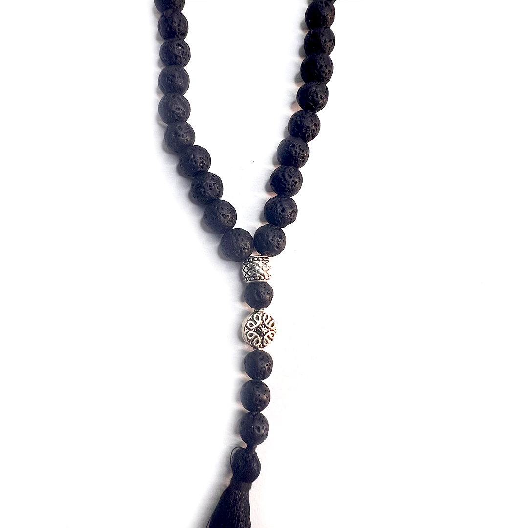 black Lava Stone Meditation Bead