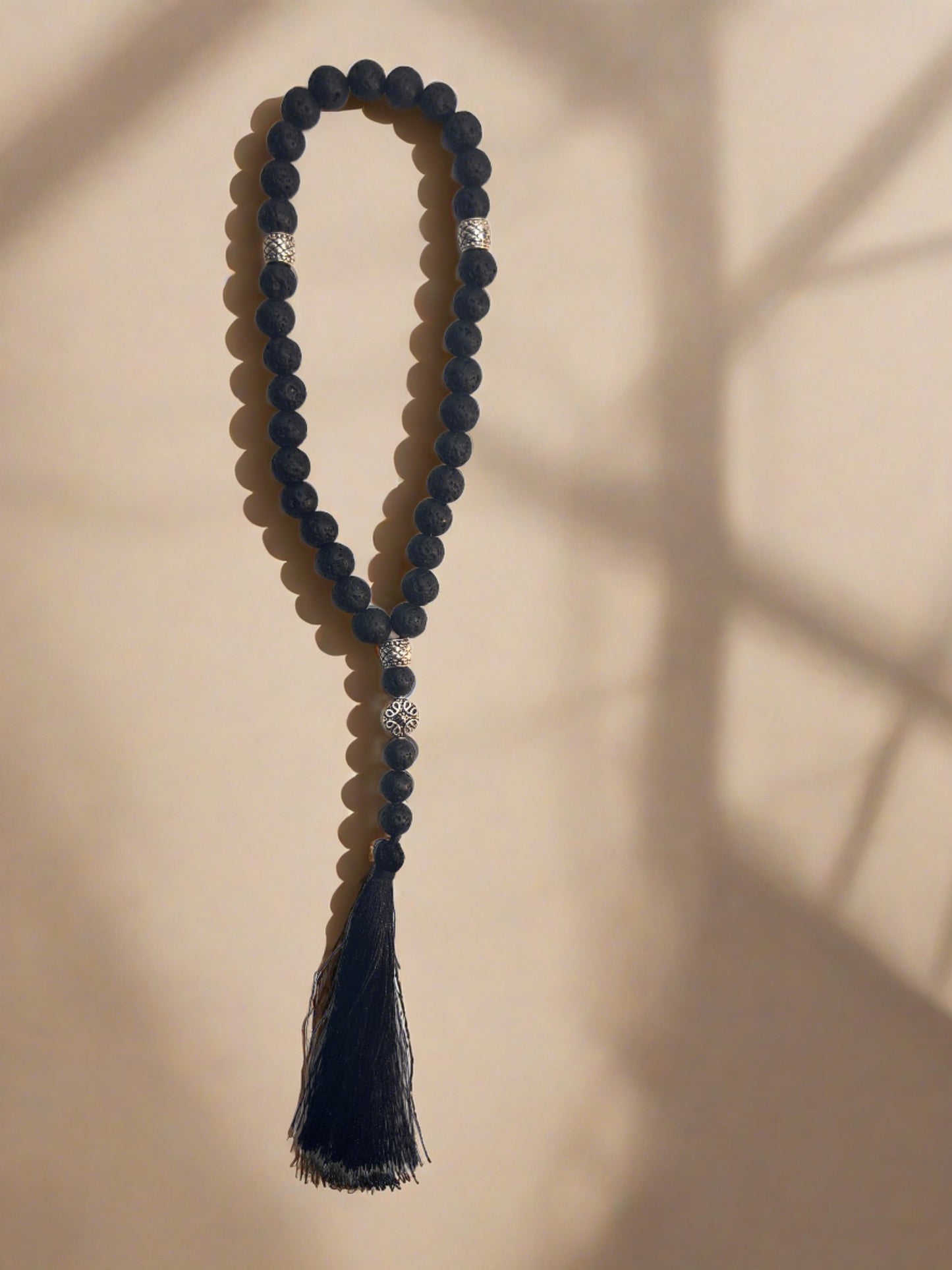 black Lava Stone Meditation Bead