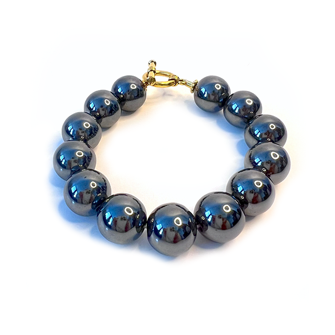 large Hematite bead Bracelet