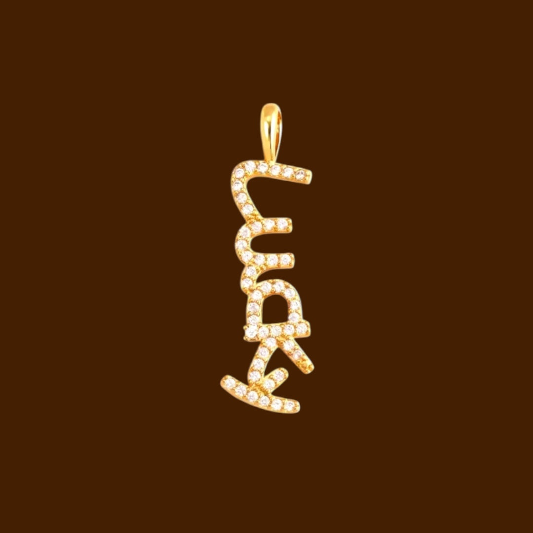 Lucky Me Pave Letter Charm - Positivity