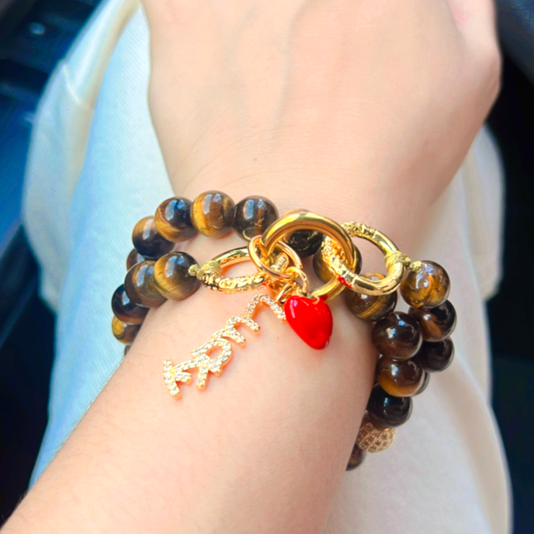 Lucky Me Pave Letter Charm - Positivity