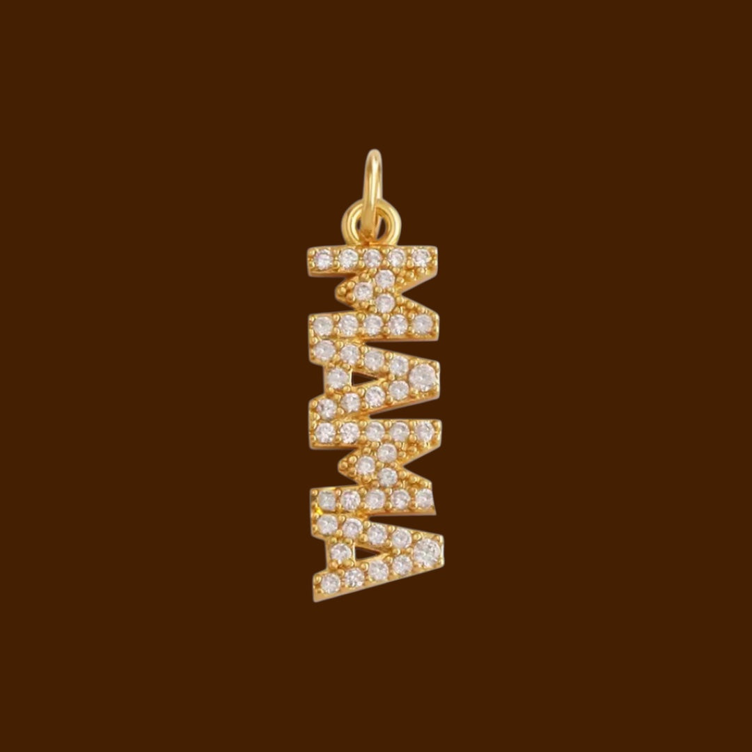 Mama Pave Letter Charm - Unconditional Love