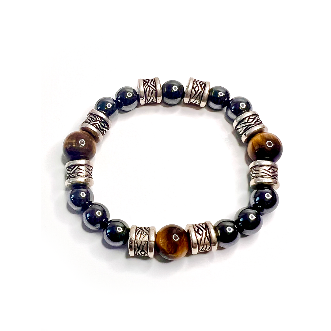 Tiger Eye Hematite Men Bracelet