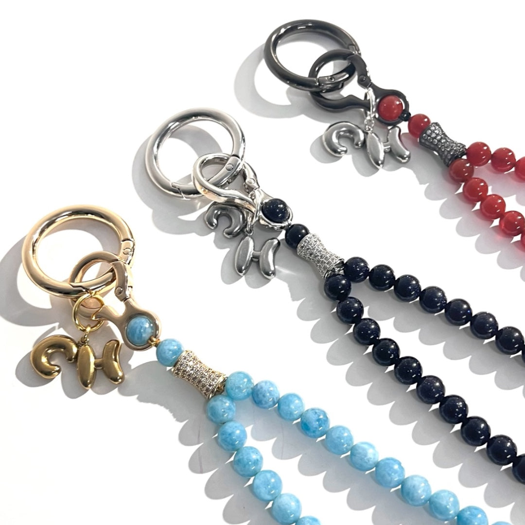 Monogram Carnelian 33 Bead Meditation Loop Wristlet