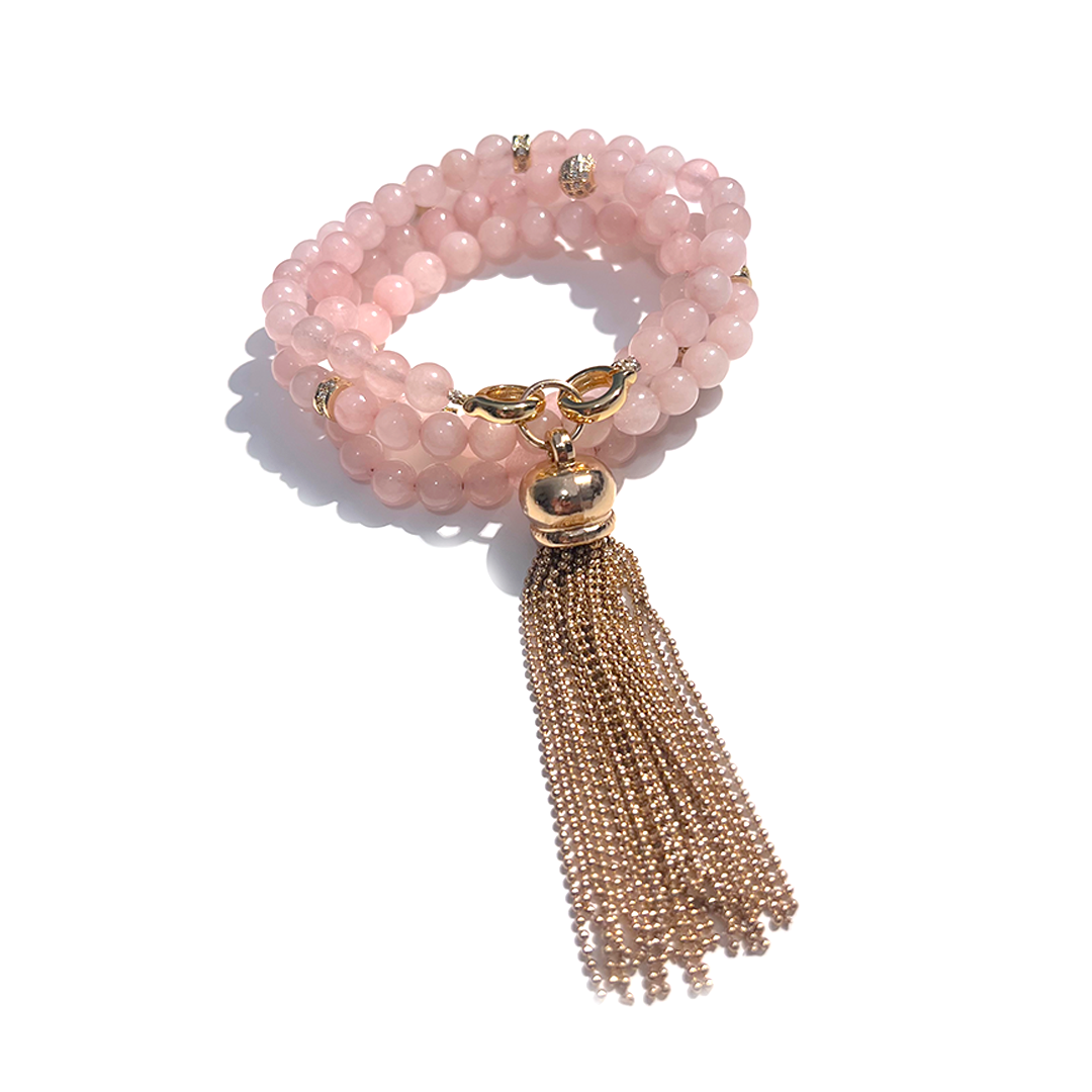 MultiWay Natural Rose Quartz Mindfulness 99 Bead Necklace