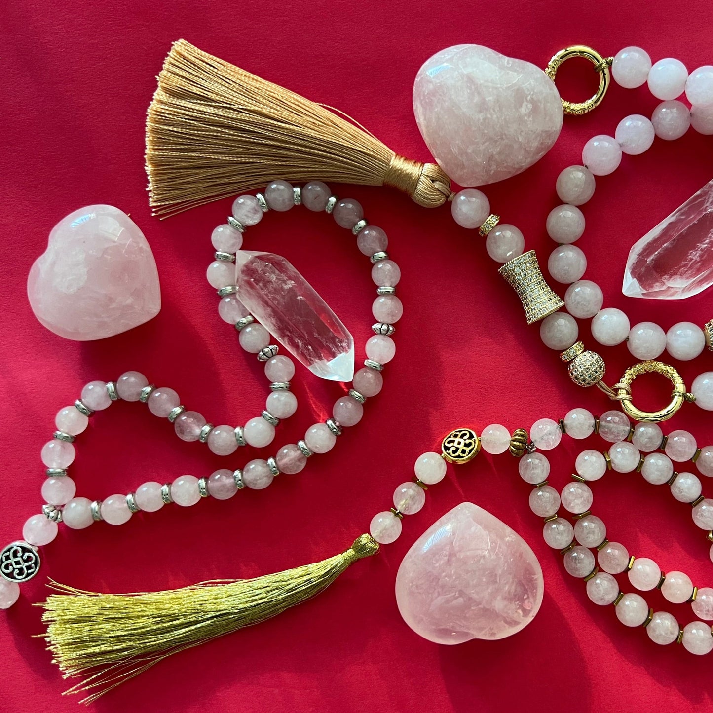 Natural Rose Quartz Meditation Prayer Bead - Embrace Your Heart s Wisdom