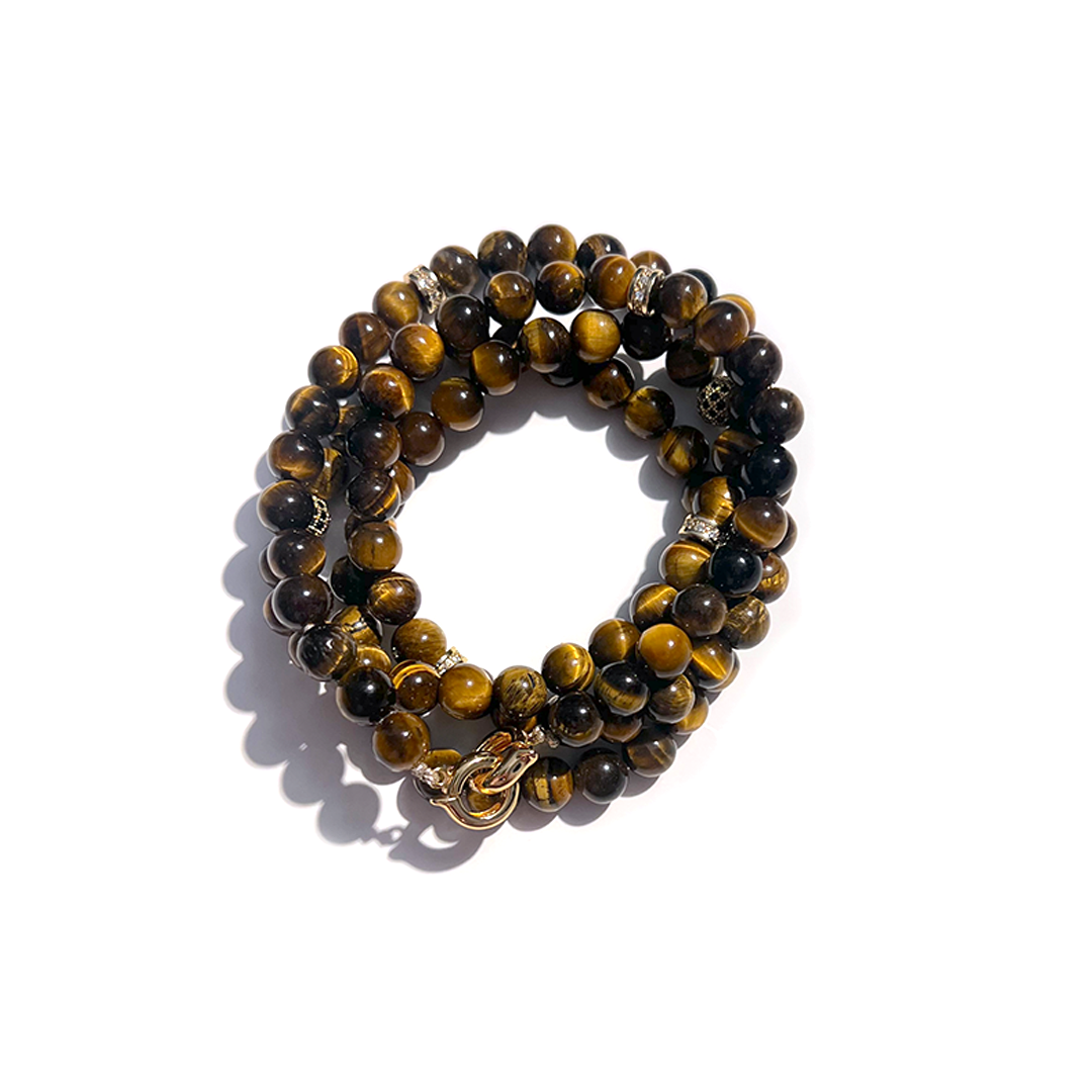 MultiWay Natural Tigers Eye Mindfulness 99 Bead Necklace