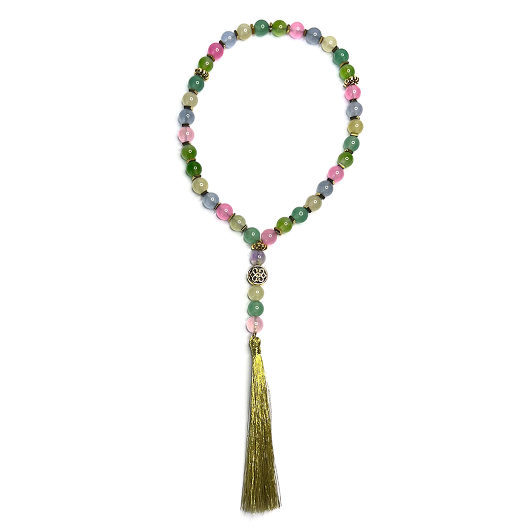 Pastel Dyed Quartz Meditation Bead