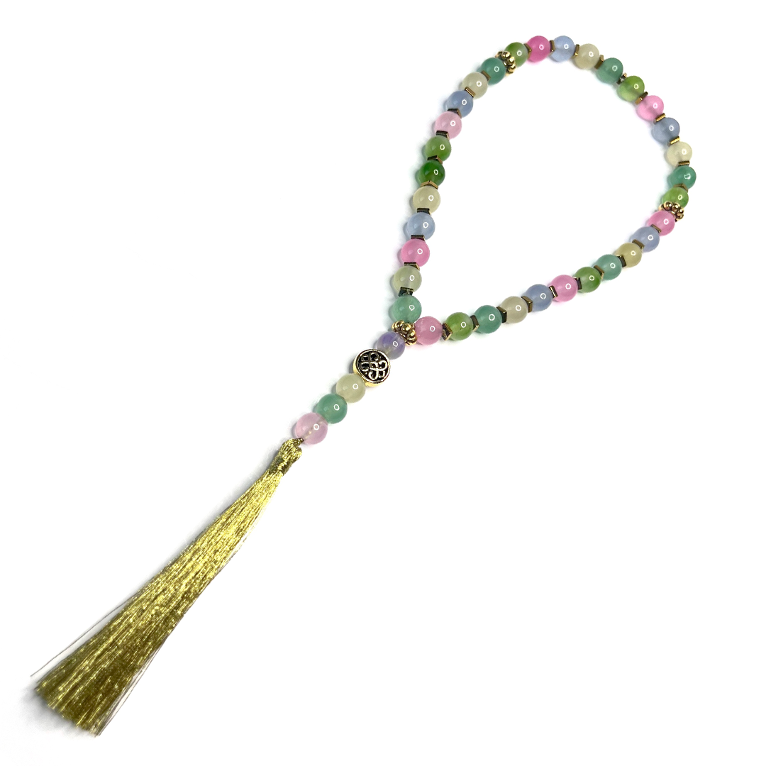 Pastel Dyed Quartz Meditation Bead