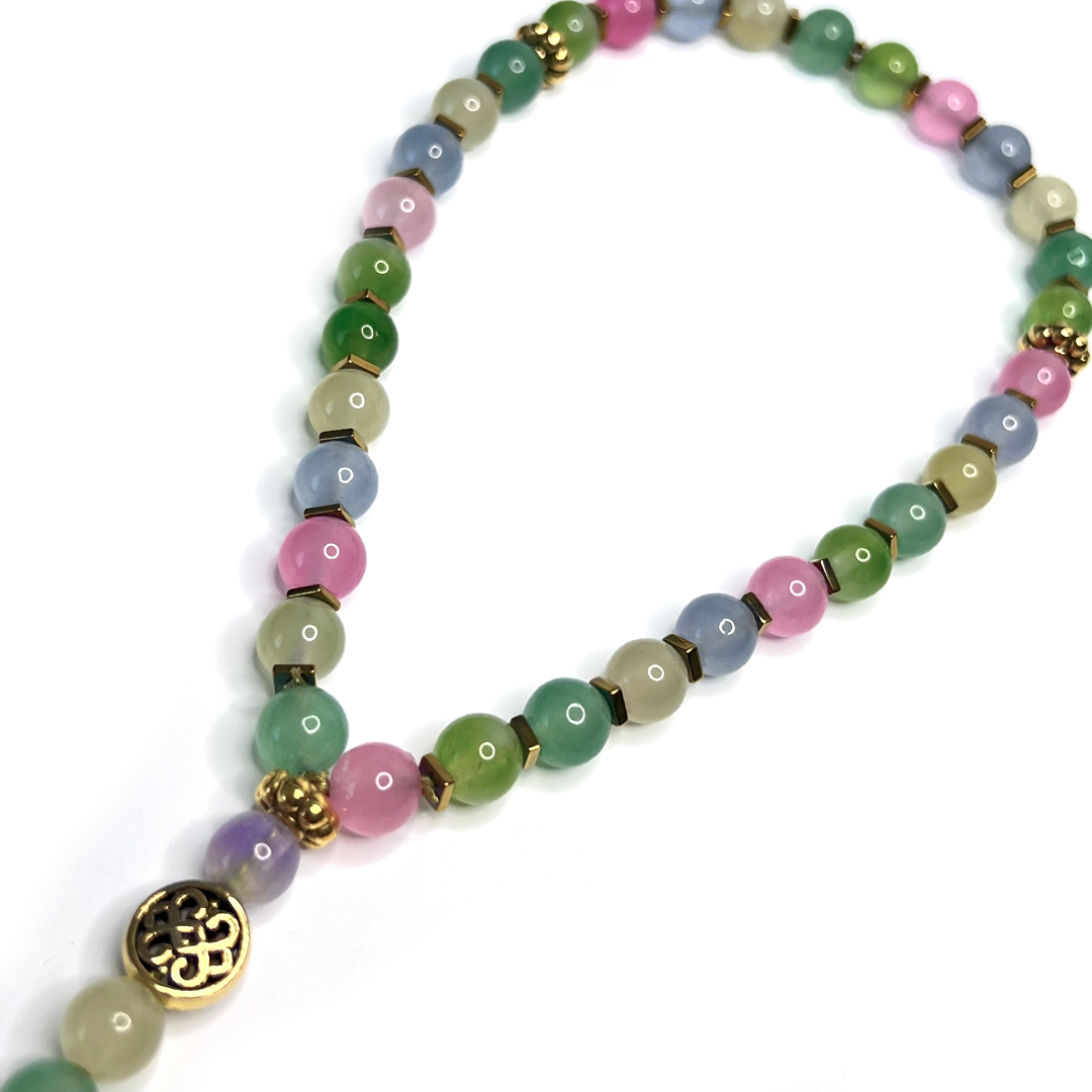 Pastel Dyed Quartz Meditation Bead