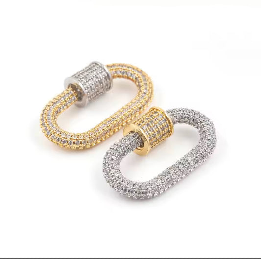 Luxury Pave Zircon Carabiner Clasp Connector
