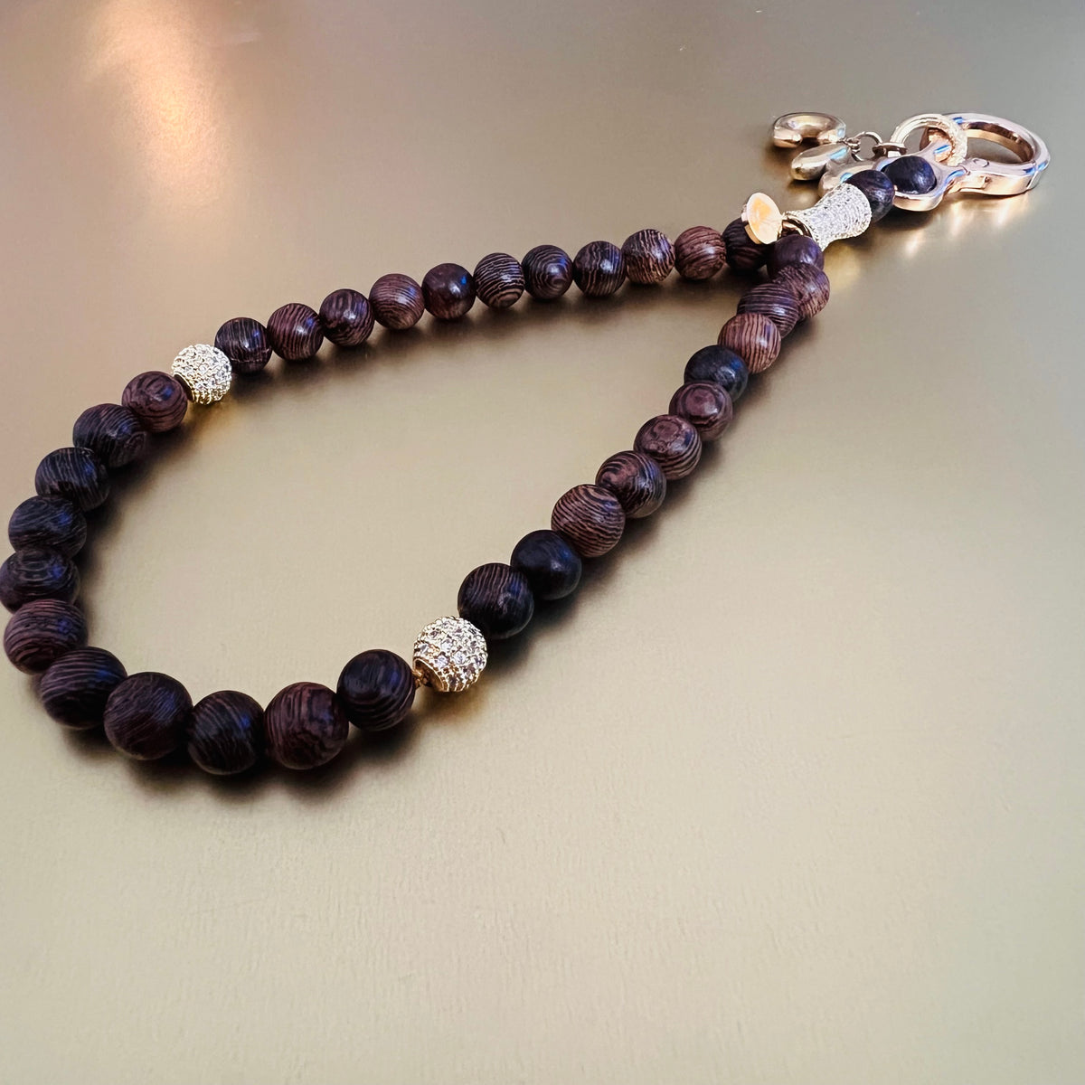 Sandalwood Monogram 33 Bead Meditation Loop Wristlet