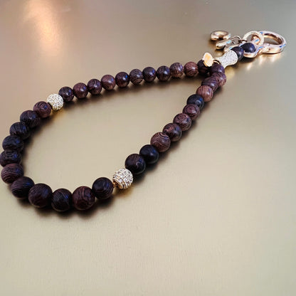 Sandalwood Monogram 33 Bead Meditation Loop Wristlet
