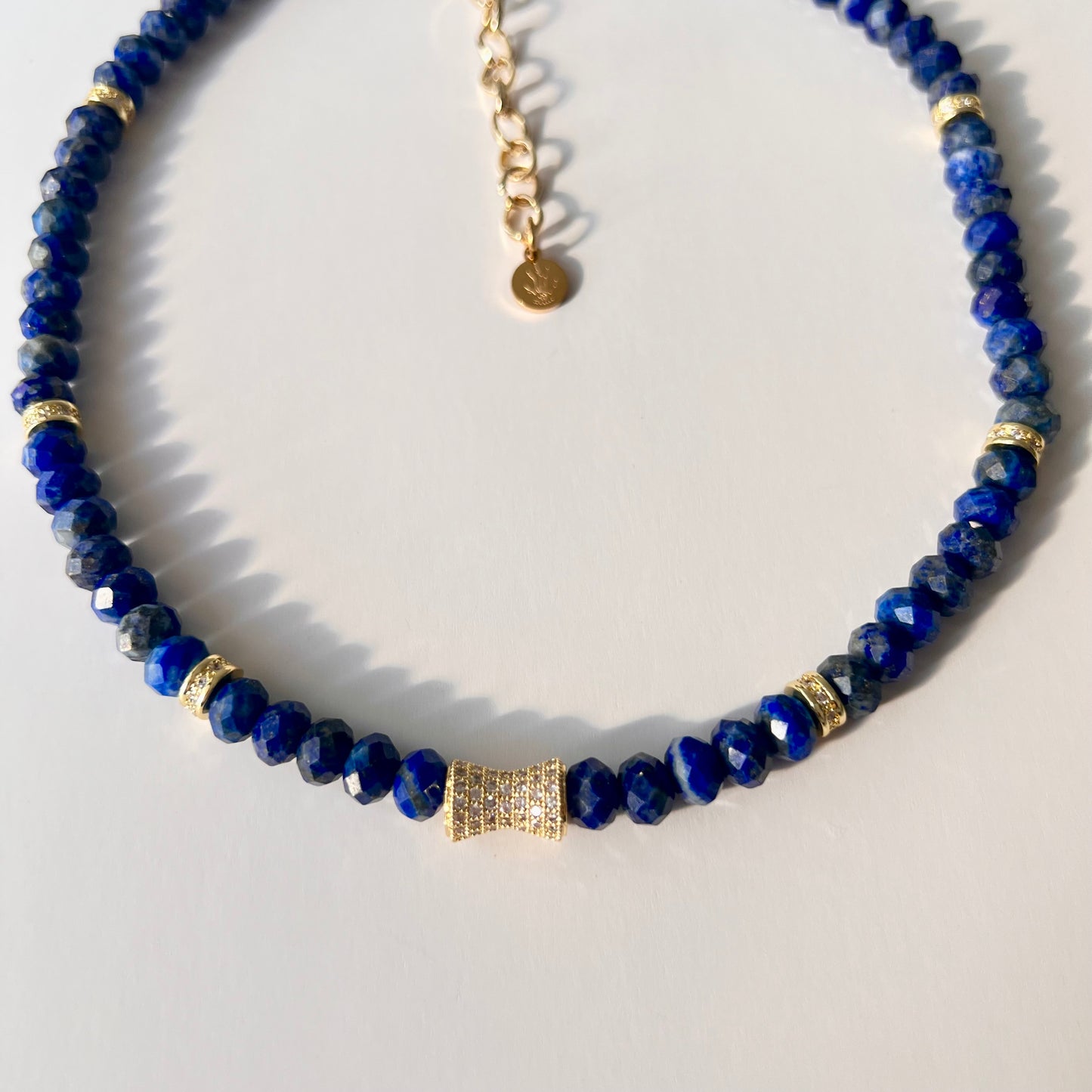Faceted Lapis Lazuli Bead  Necklace- LUXE BLOOM