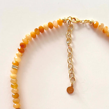 Faceted Yellow Jade Bead  Necklace- CORE BLOOM