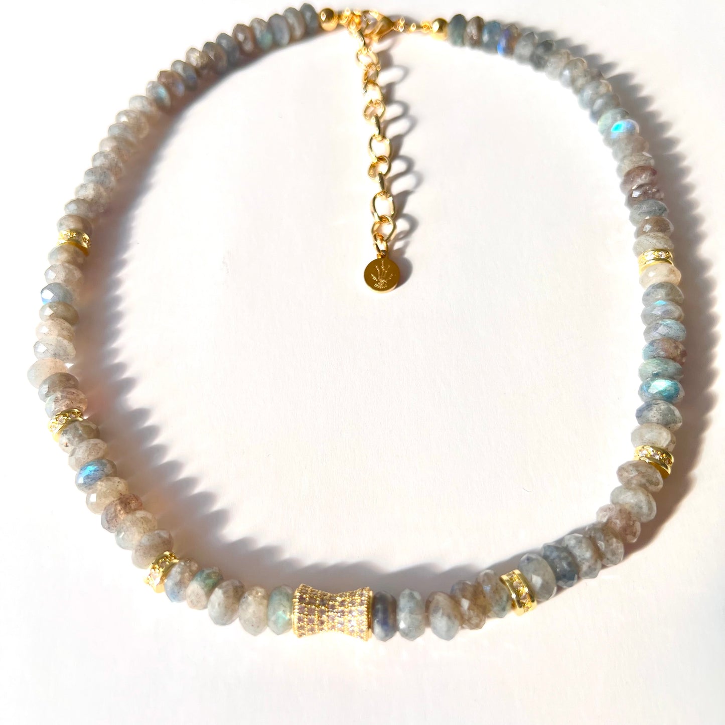 Faceted Labradorite Bead  Necklace- LUXE BLOOM