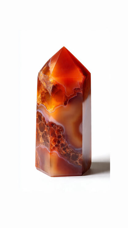 Faceted Carnelian Bead  Necklace- CORE BLOOM