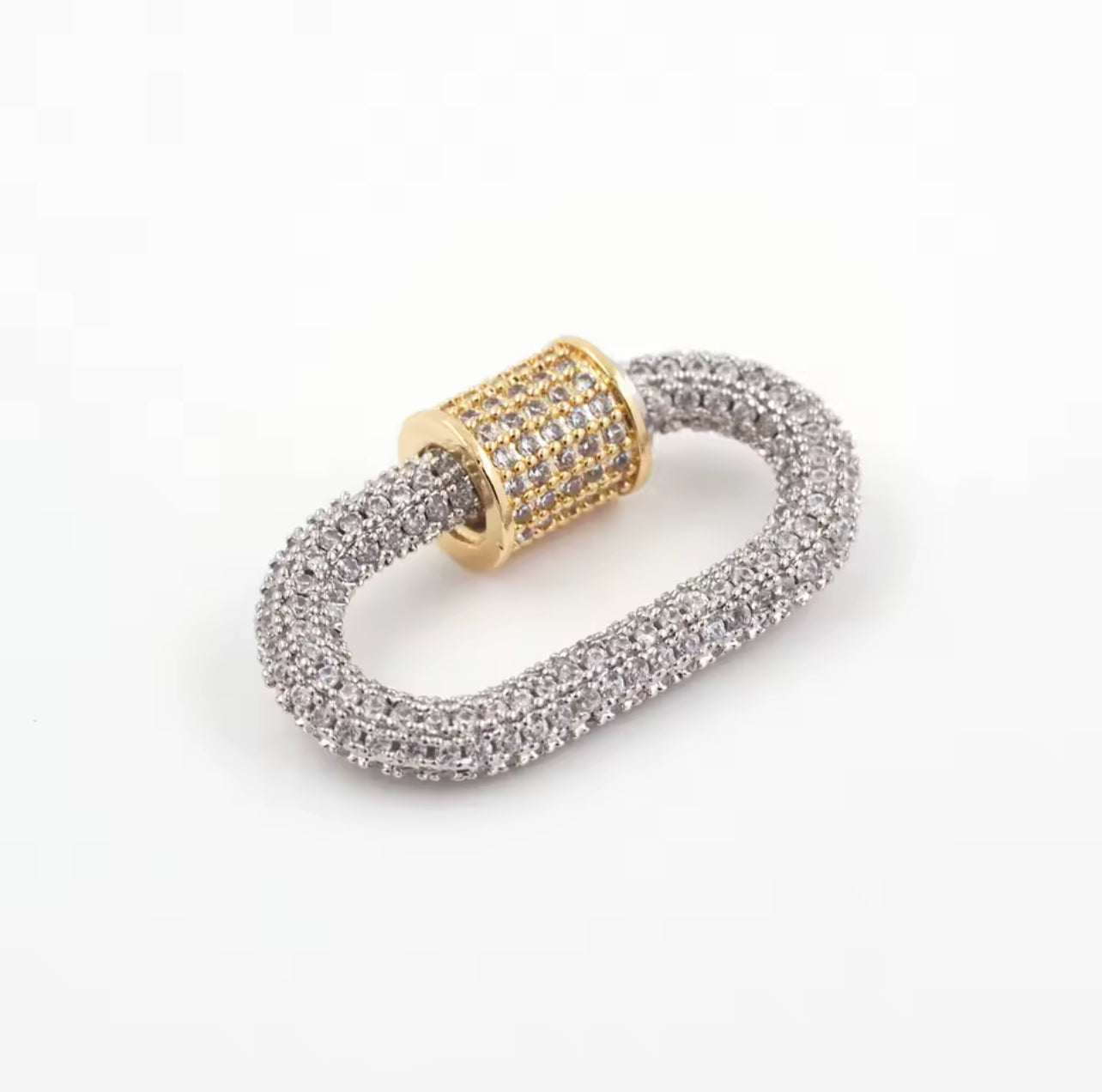 Luxury Pave Zircon Carabiner Clasp Connector