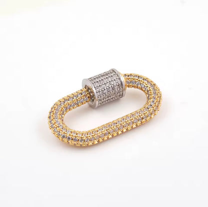 Luxury Pave Zircon Carabiner Clasp Connector