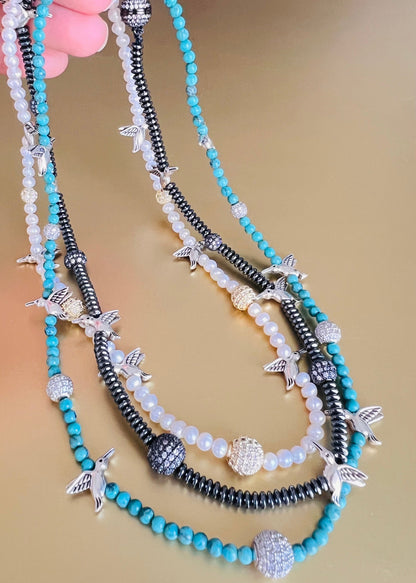 Turquoise Bird of Paradise Necklace- BLOOM COLLECTION