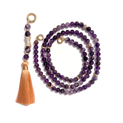 MultiWay Natural Amethyst Mindfulness 99 Bead Necklace