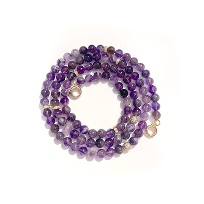 MultiWay Natural Amethyst Mindfulness 99 Bead Necklace