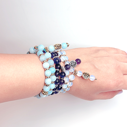 Personalized Spirituality -  Meditation Bead Stretch Double-Wrap Bracelet
