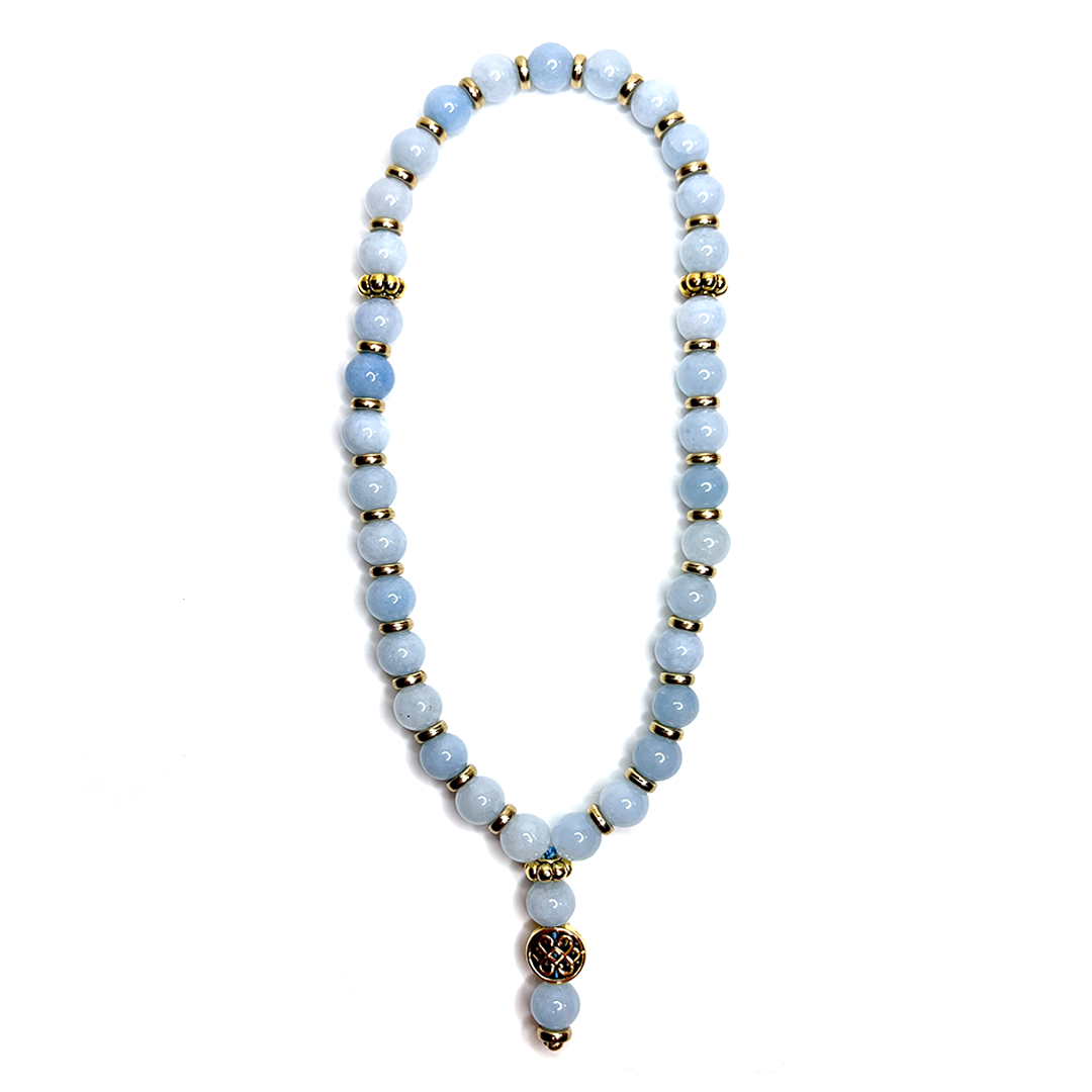 Aquamarine Meditation Bead Stretch Bracelet
