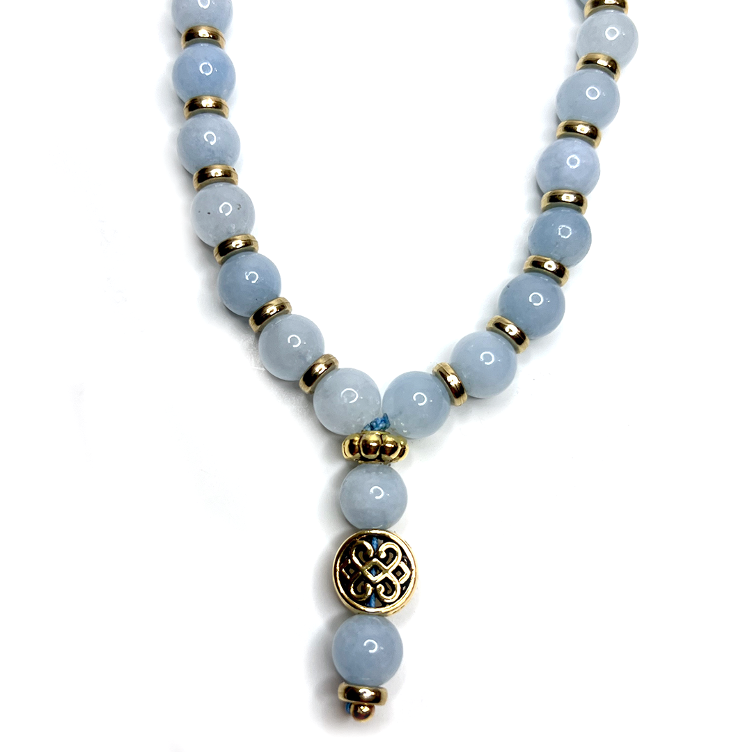 Aquamarine Meditation Bead Stretch Bracelet