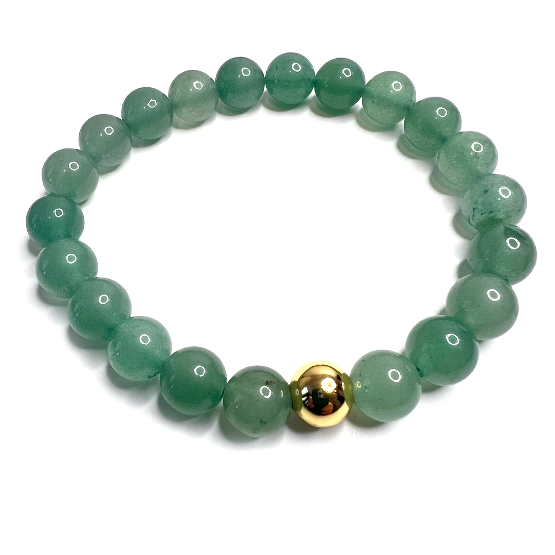 Aventurine Gold Bead Sun Bracelet